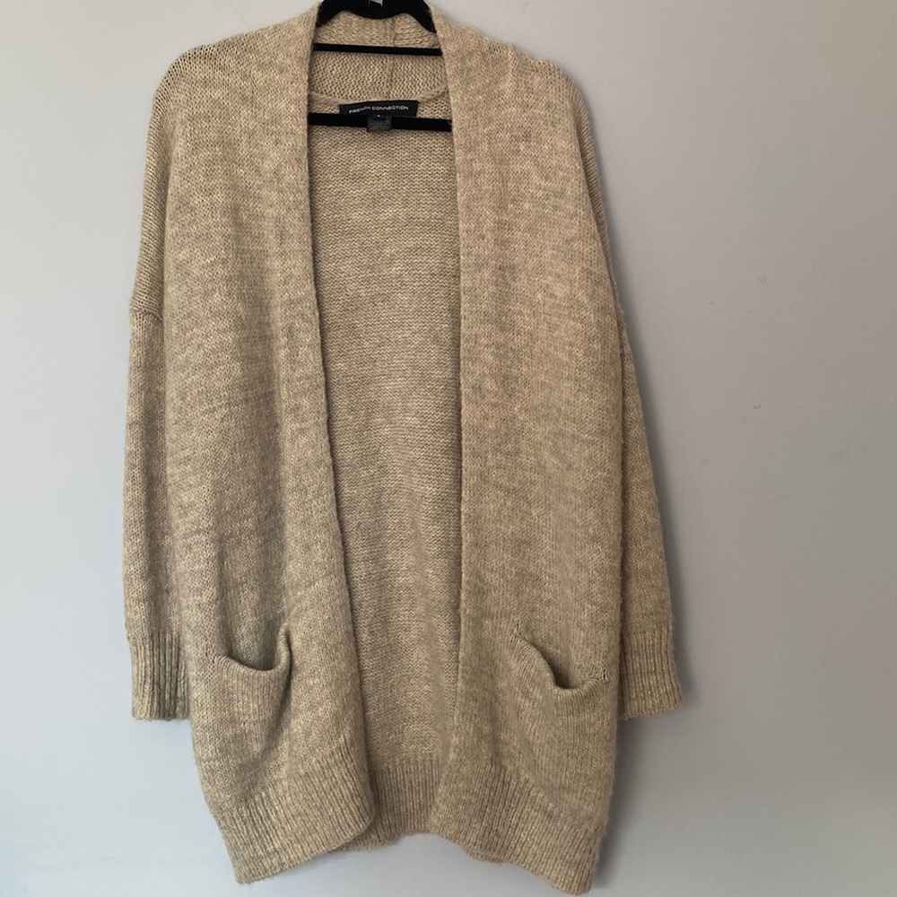 French Connection Wool, Cozy, Soft, Grey Cardigan!
